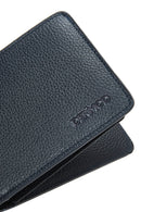 Men's Navy Blue Leather Wallet | Derimod