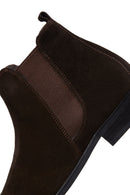 Men's Brown Suede Leather Chelsea Boots | Derimod