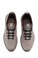 Men's Mink Lace-Up Nubuck Leather Casual Sneaker | Derimod