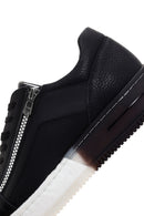 Men's Black Thick Soled Leather Sneaker | Derimod