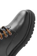 Harley Davidson Men's Black Thar Lace-Up Leather Combat Boots | Derimod