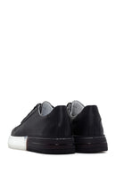 Men's Black Thick Soled Leather Sneaker | Derimod