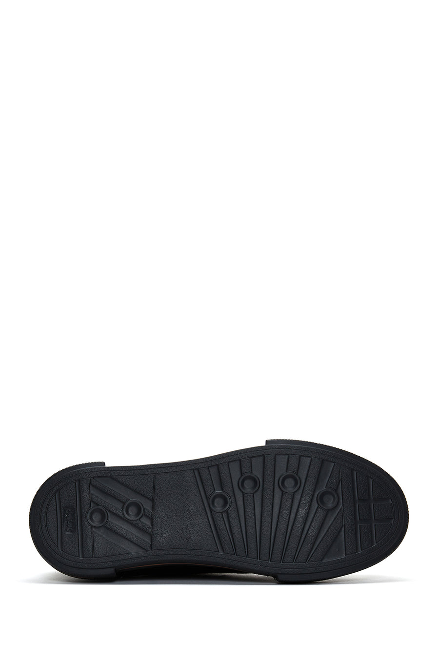 Men's Black Leather Thick Soled Sneaker