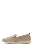 Women's Gray Suede Leather Comfort Loafer | Derimod