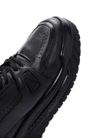 Men's Black Leather Thick Soled Sneaker | Derimod