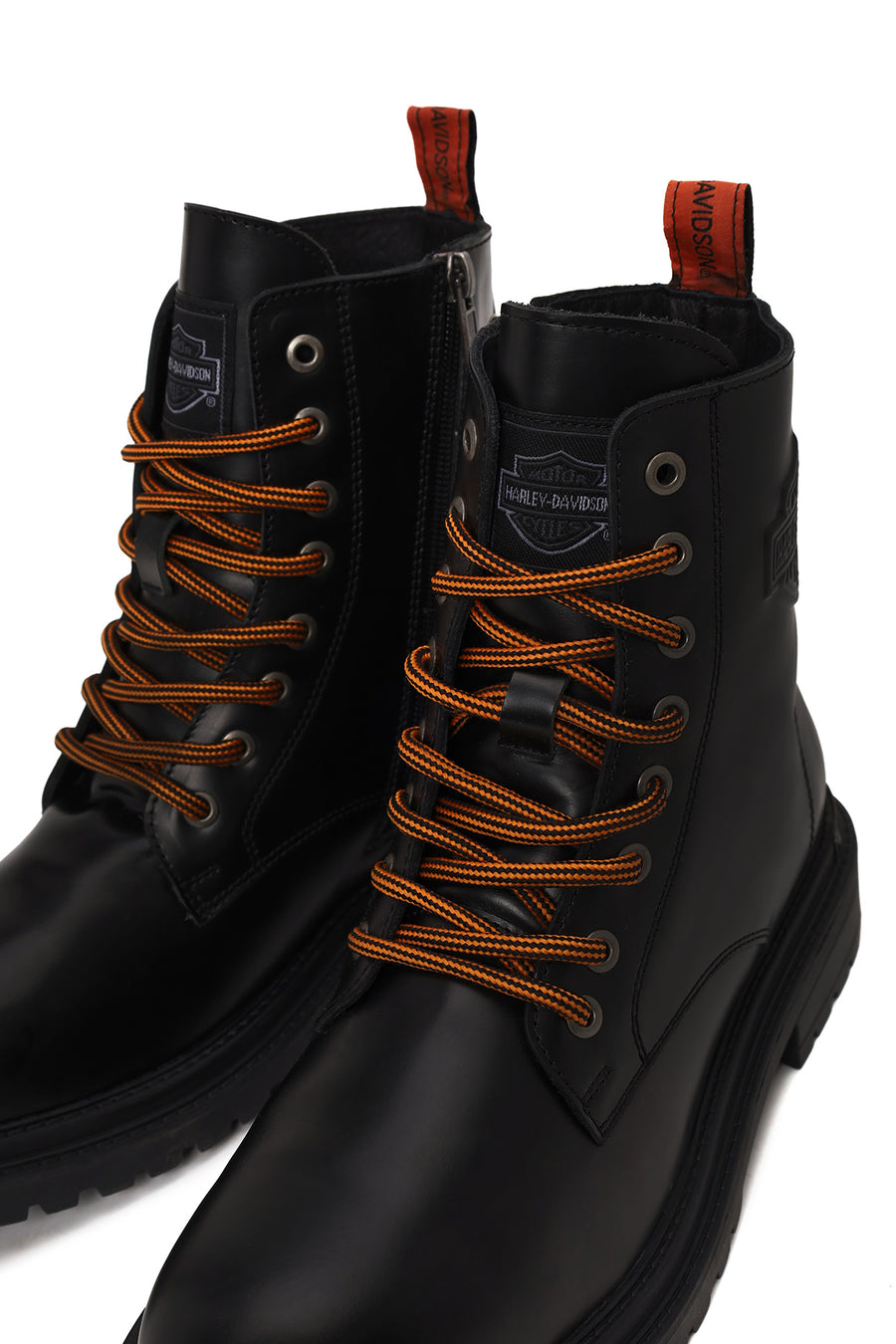 Harley Davidson Male Black Steven Zip Closure Leather Combat Boots