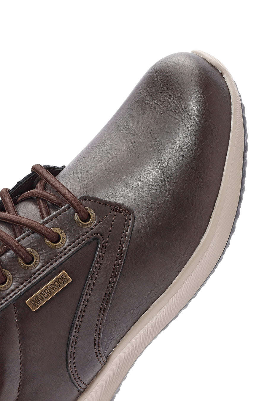 Skechers Men's Brown Delson Lace-Up Leather Casual Shoes