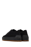 Male Black Lace-Up Thick-Soled Nubuck Leather Sneaker | Derimod