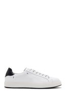 Men's White Large Size Leather Sneaker | Derimod