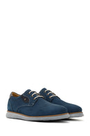 Men's Blue Leather Casual Shoes | Derimod