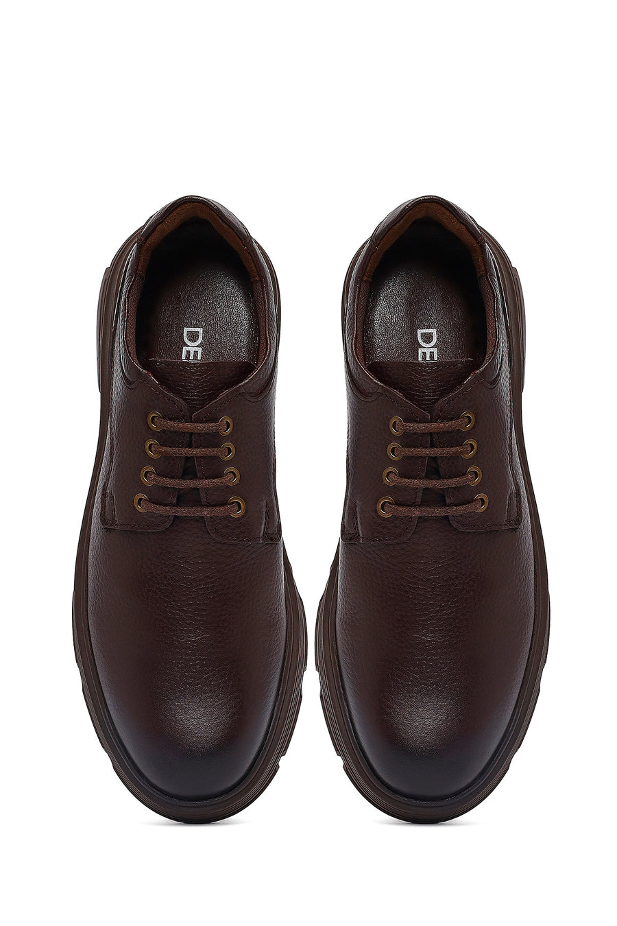 Men's Brown Lace-Up Leather Casual Shoes