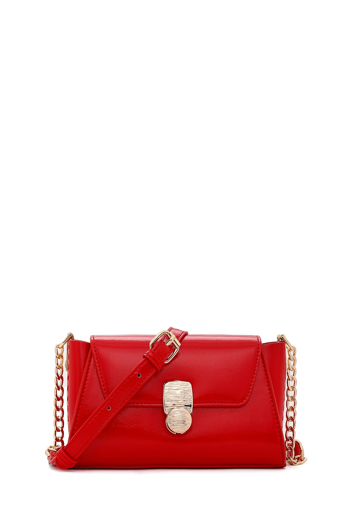 Women's Red Patent Leather Handbag 23WBD282216 | Derimod