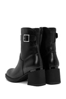 Women's Black Zippered Chunky Heel Boots | Derimod