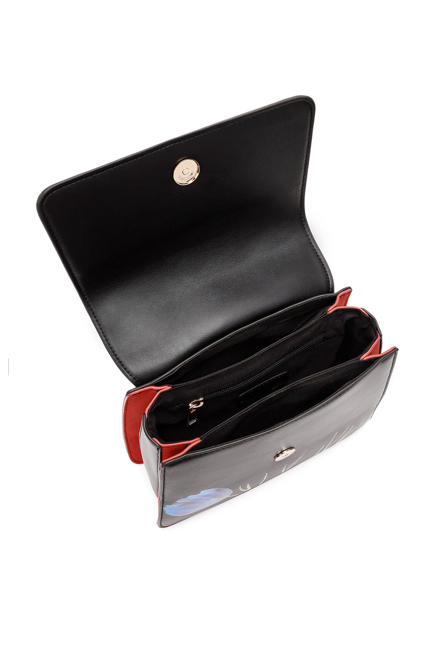 Women's Black Long Strap Printed Shoulder Bag
