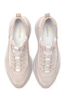 Women's Leather Suede High Sole Sneaker | Derimod