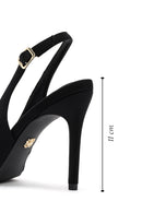 Women's Black Accessory Detailed Open Back Thin Heeled Shoes | Derimod
