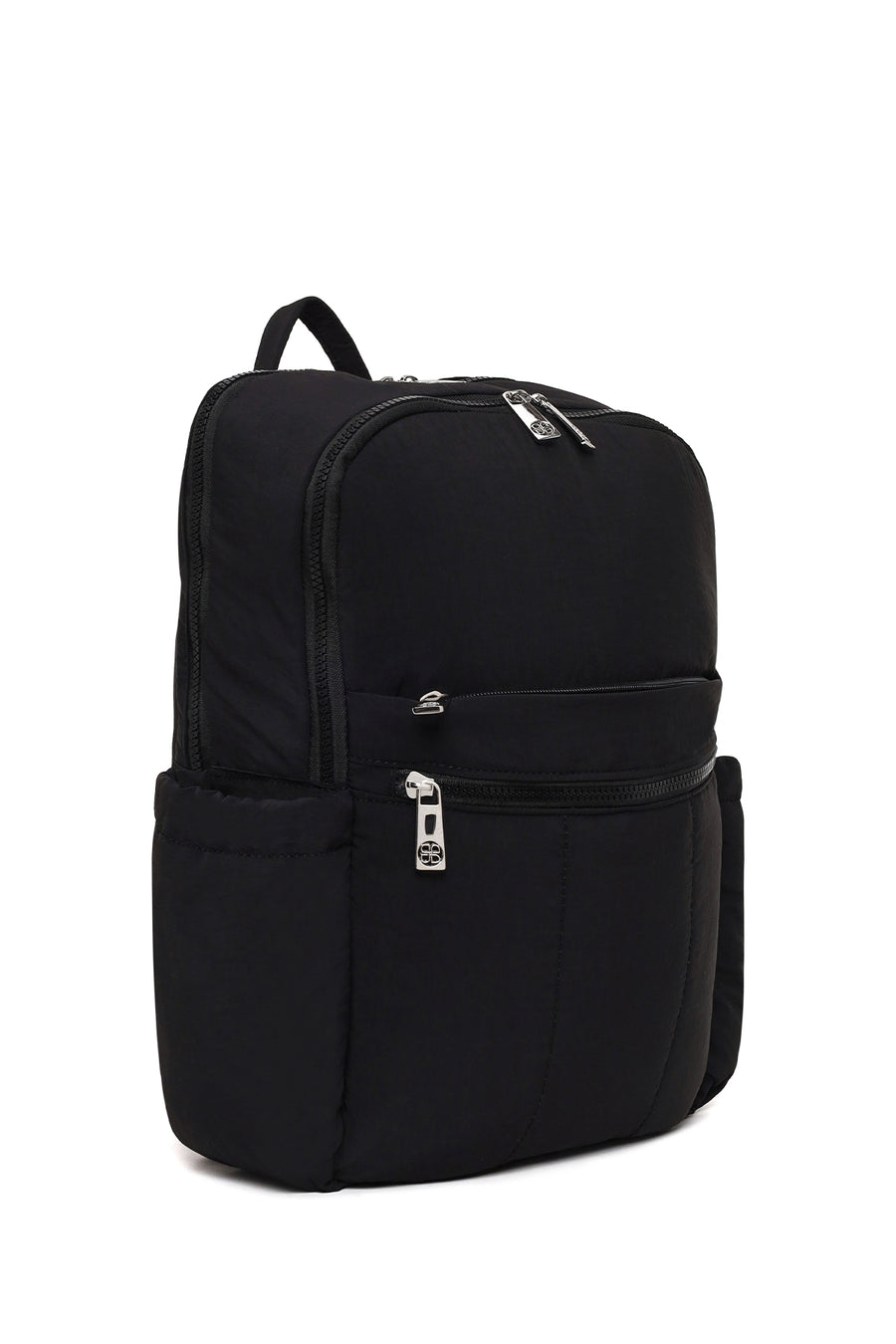 Woman Black Fabric Backpack