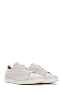 Men's White Leather Sneaker | Derimod