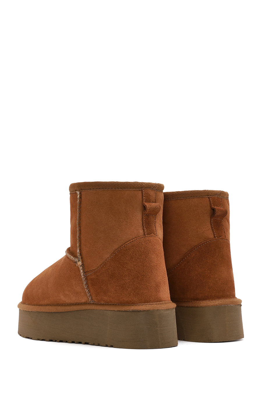 Women's Brown Thick Soled Suede Leather Boots