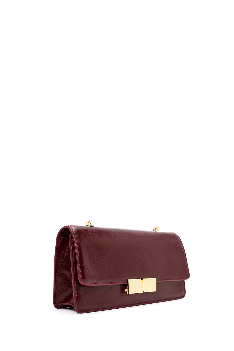 Women's Burgundy Chain Strap Shoulder Bag