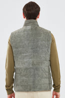 Isko Men's Gray Suede Leather Vest | Derimod