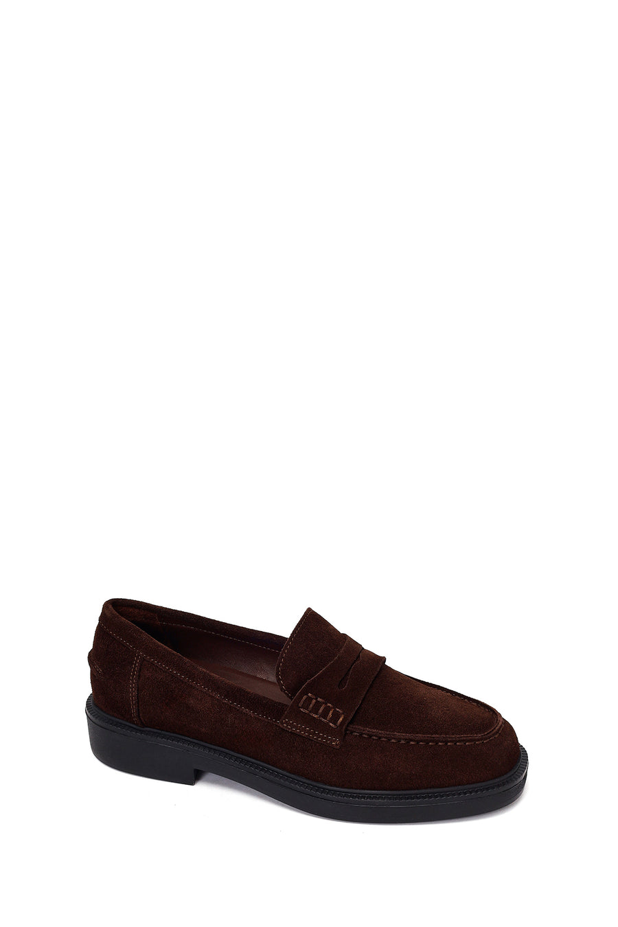 Woman Brown Suede Masculine Loafer