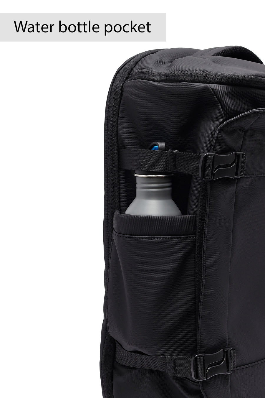 D-Pack Unisex Black Fabric Backpack