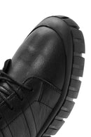 Men's Black Zippered Lace-Up Leather Boots | Derimod