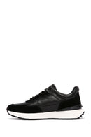 Men's Black Lace-up Thick-Sole Leather Casual Sneaker | Derimod