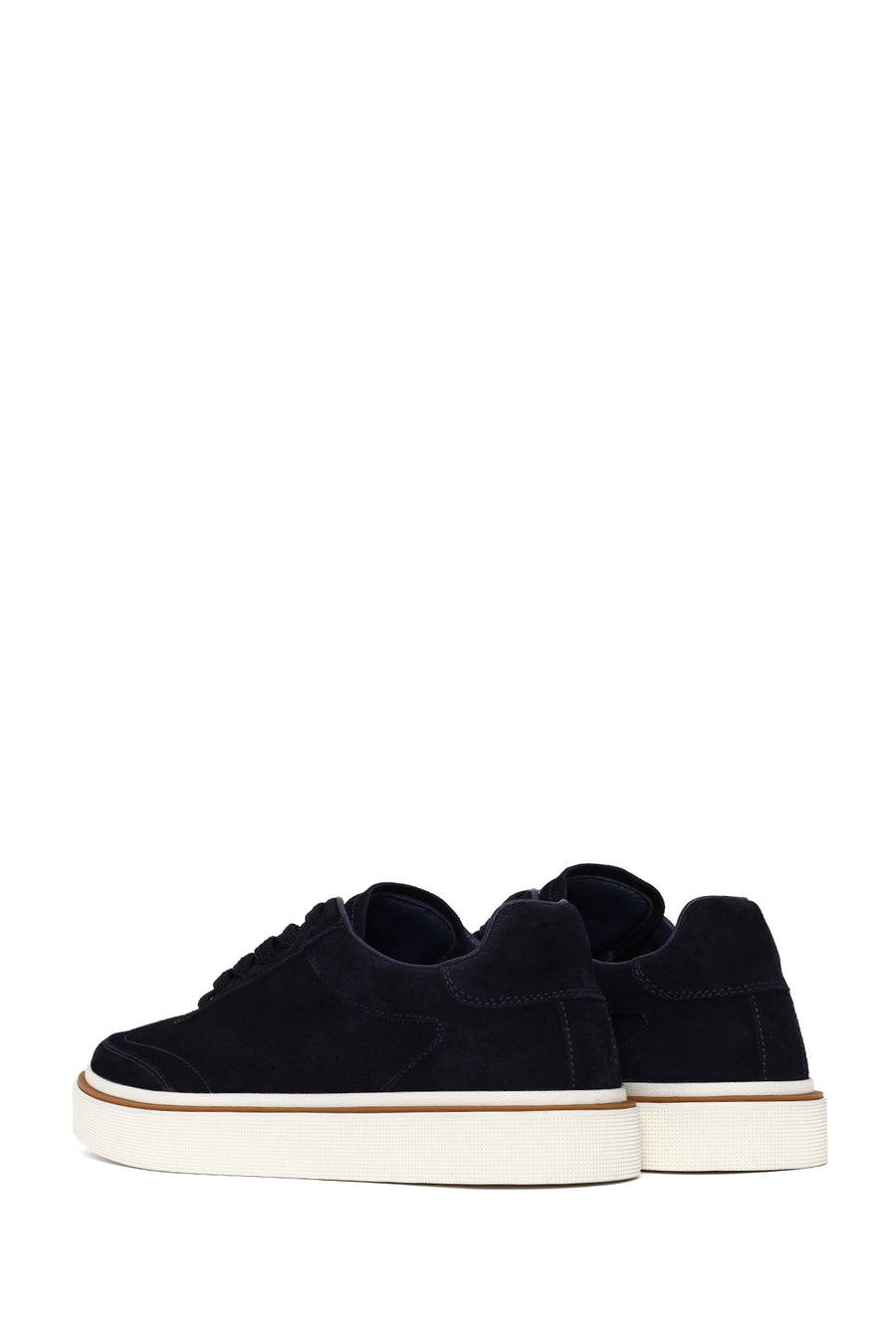 Male Navy Lace-up Suede Leather Sneaker