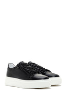 Men's Black Thick Sole Lace Up Leather Sneaker | Derimod