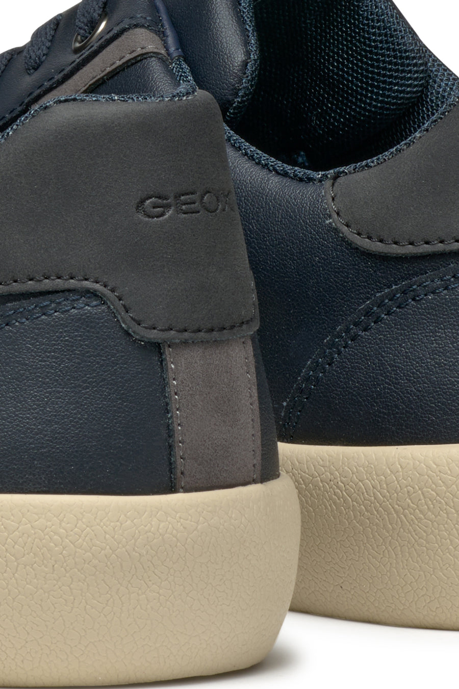 Geox Erkek Lacivert Affile Bağcıklı Deri Sneaker