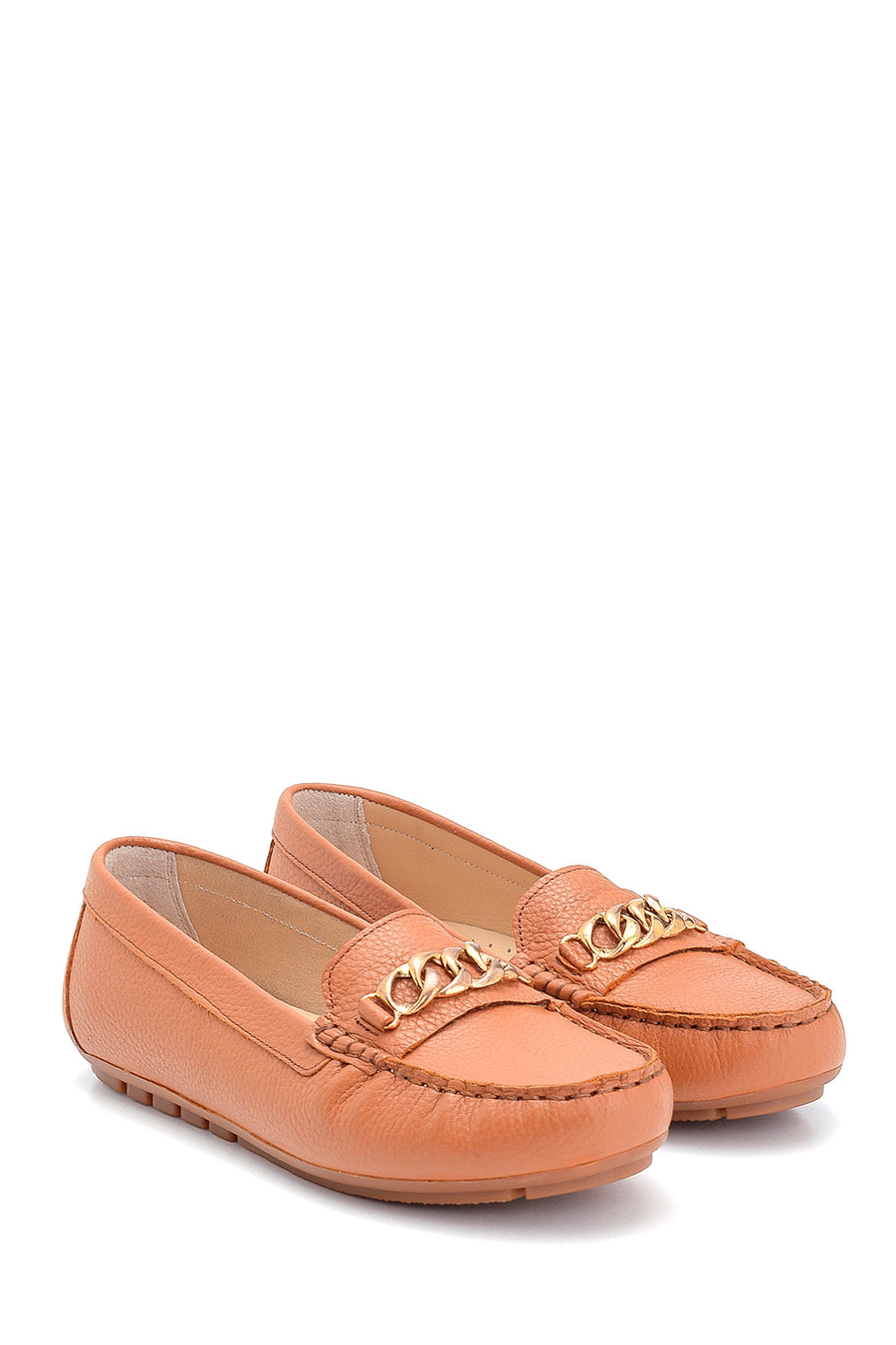 Kadın Deri Zincir Detaylı Loafer