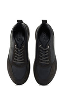 Men's Gray Lace-up Thick-Sole Leather Casual Sneaker | Derimod