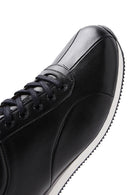 Men's Black Lace-Up Leather Casual Sneaker | Derimod