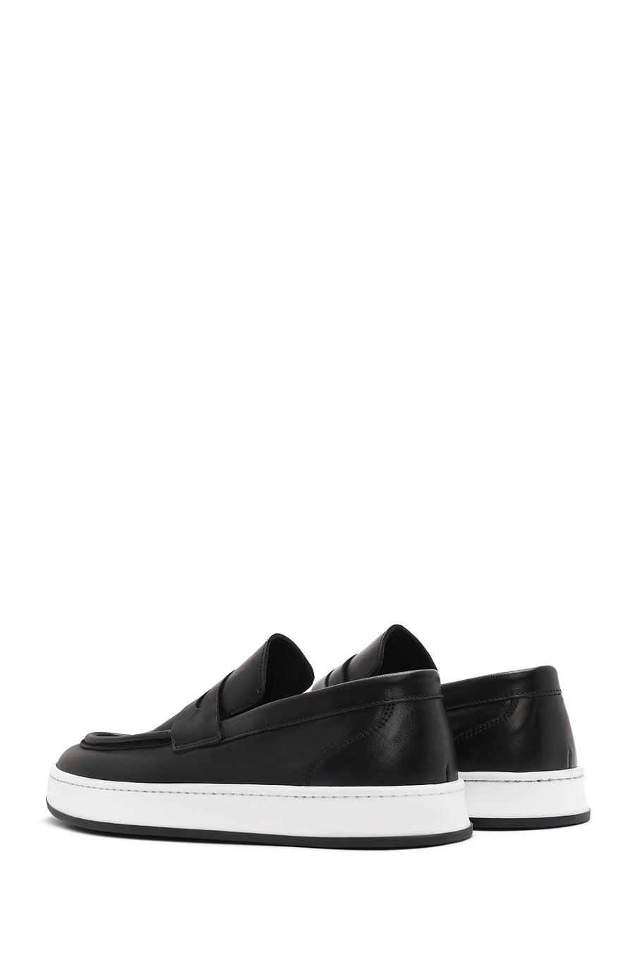 Erkek Siyah Spor Deri Loafer