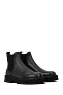 Male Black Thick-Soled Leather Chelsea Boots | Derimod