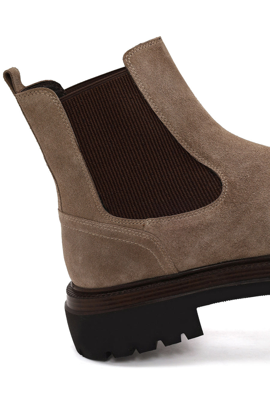 Male Beige Thick-Soled Suede Chelsea Boots