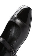 Women's Black Banded Leather Ballerinas | Derimod