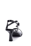 Women's Black Patent Leather Heeled Sandals | Derimod
