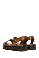 Women's Tan Leather Bodrum Sandals | Derimod