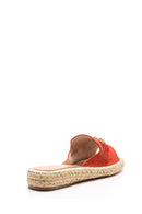 Women's Suede Buckle Espadrille Slippers | Derimod