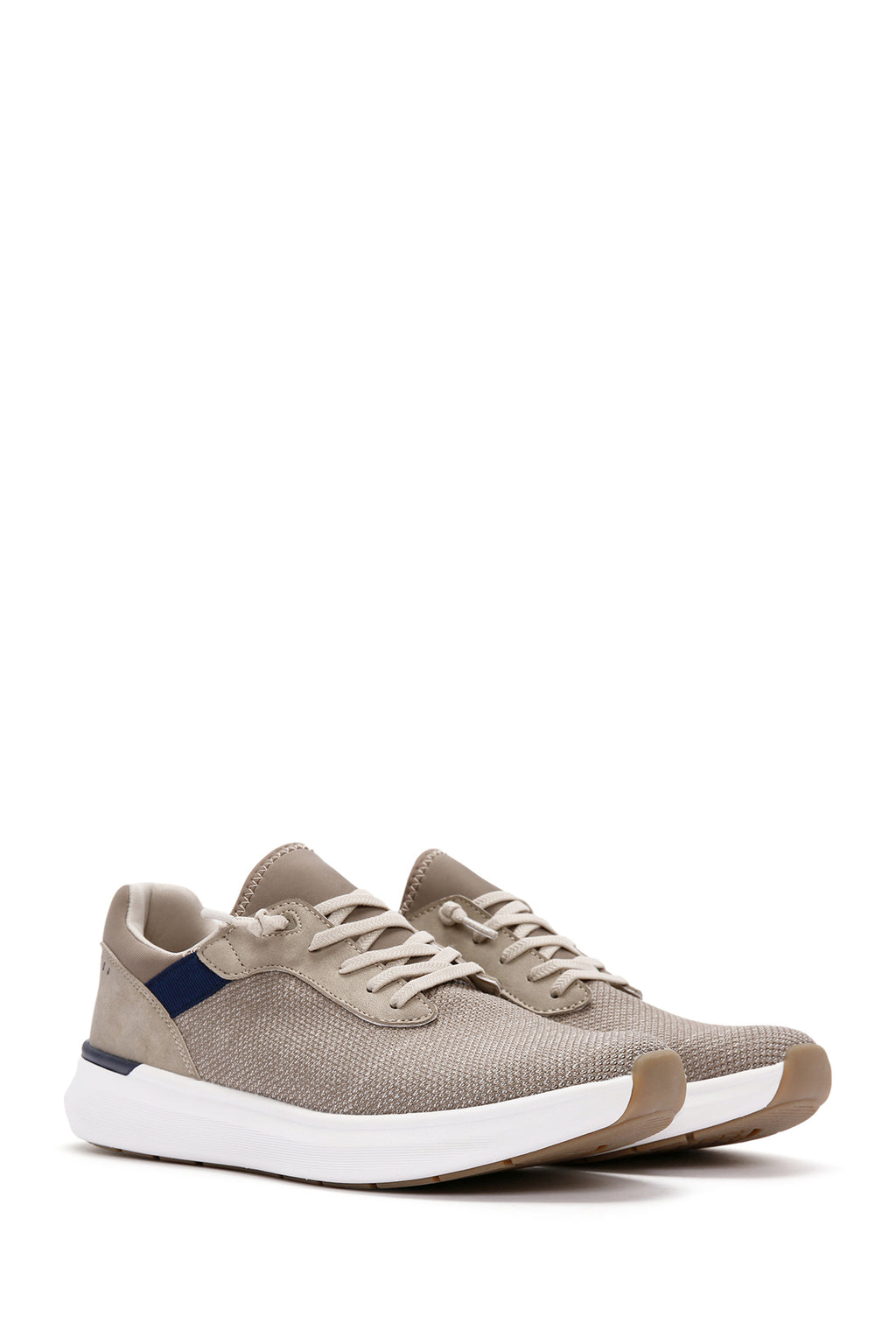 Derimod Zero Erkek Bej Bağcıklı Kalın Tabanlı Kumaş Sneaker