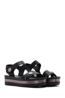 Women's Black Ankle Strap Thick Soled Sandals | Derimod