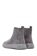 Men's Grey Suede Leather Chelsea Boots | Derimod