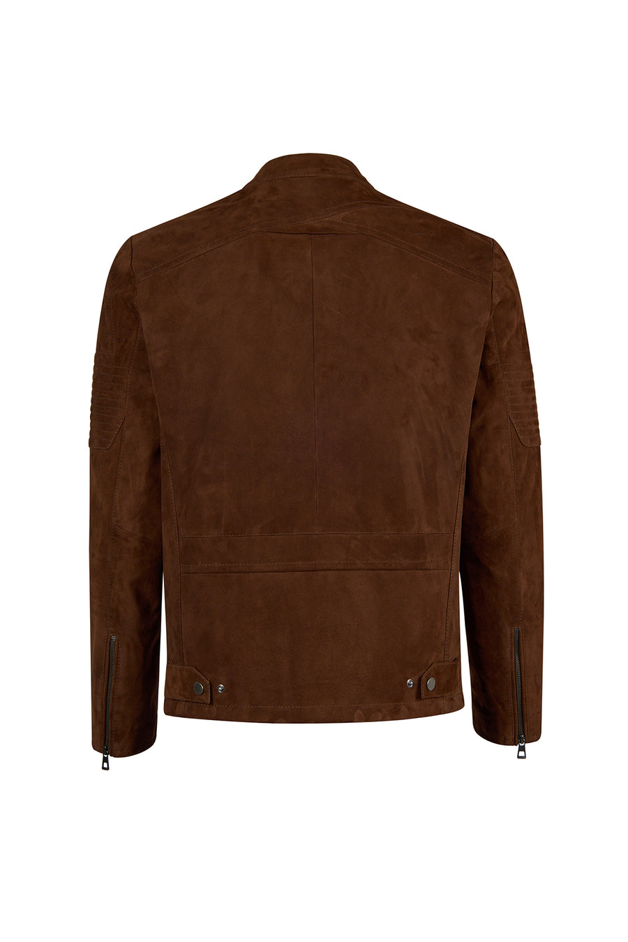 Howard Male Brown Slim-Fit Suede Leather Jacket