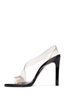 Women's Black Transparent Heeled Sandals | Derimod