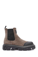 Men's Mink Thick Sole Suede Leather Chelsea Boots | Derimod