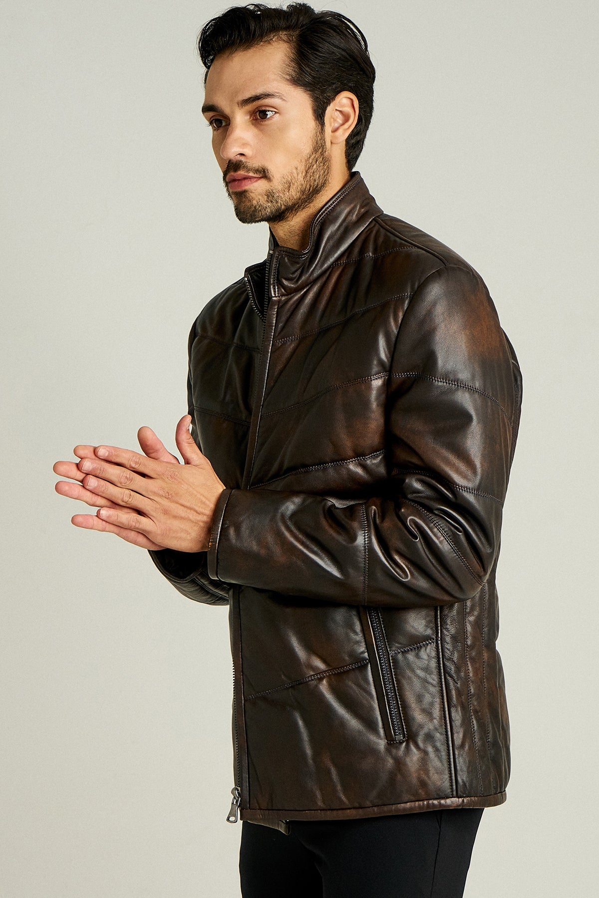 Buffon Men's Leather Jacket 17WGD6239R4 | Derimod