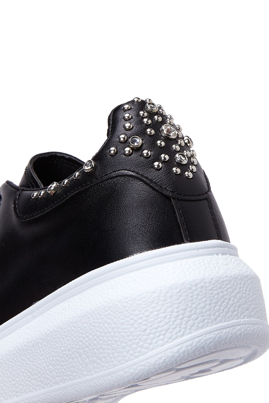 Women's Black Stone Thick Soled Sneaker